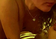 Threesome with my slut wife sucking two cocks intensely