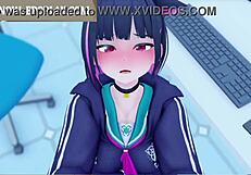 Kyouyama Kazusa from Blue Archive Blows Cute