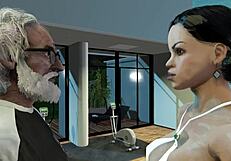 Old Meat Muscle Girl Dominates Gym Fucking Session