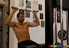 white guy gangbanged by huge cocked black gym boys with blowjob and hardcore