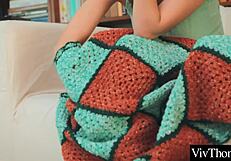 brunettes kiss passionately before one licks the others pussy