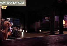 Animated cutie struggles to handle massive black cock in wild 3D cartoon scene.