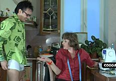 Sewing Pants Turns Into Crazy Cunilingus And Cum!