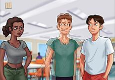 summertime saga 168 unfolds with erotic cartoon adventures of a brunette in anime style