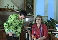 Sewing Pants Turns Into Crazy Cunilingus And Cum!