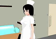 Mia hentai nurse plays dirty doctor games with anime girl