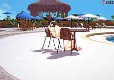 Yor forger in bikini pool sex spy x family genshin impact fantasyking3 😏