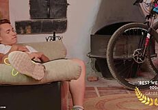 two cute cyclists bang hard after a sweaty ride on staxus