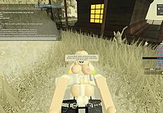 Blonde deepthroat and anal action in wild Roblox porn!