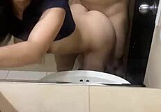 She meets at the party and gets fucked in the disco bathroom