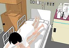 Mia hentai nurse plays dirty doctor games with anime girl