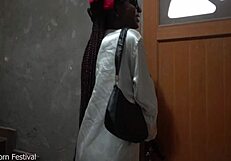 my new african maid is skinny and hot with a narrow waist, ebony skin, and small tits, but is she gay?