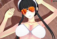 Yor forger in bikini pool sex spy x family genshin impact fantasyking3 😏