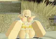Blonde deepthroat and anal action in wild Roblox porn!