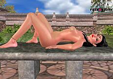 I-I animated 3d cute indian girl masturbates with carrot