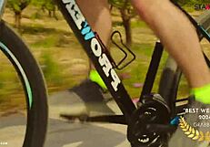 two cute cyclists bang hard after a sweaty ride on staxus