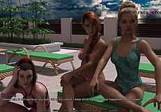 Mark plays with stepsister in pool?