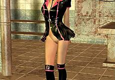 3d nurse in latex heels