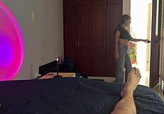 Latina Girl Catches Stepbrother Masturbating with Big Tits