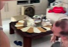 Boss lady drinks cum from small cock in fetish hentai