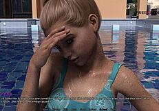 Mark plays with stepsister in pool?