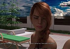 Mark plays with stepsister in pool?