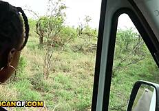 i got my nympho african girlfriend sucking my white cock after that exotic safari date with some fucking