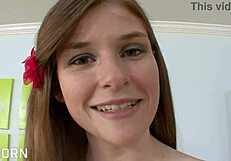 hot american brunette teen reveals her hairy pussy