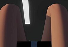 Rin relaxes on the massage chair