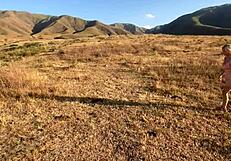 Asian Blonde Fucks Wet Pussy Outdoors