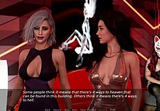 is ms denvers teasing with her big tits in corset at the night club?