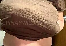 Hot Filipina Milf Teases Step Bro on Video Call with Her Big Natural Boobs!