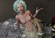 shadows 22 - mermaid gives blowjob to big cock.