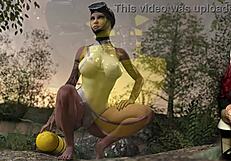 shadows 22 - mermaid gives blowjob to big cock.