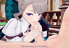 Damn! Lynette Sucks and Bangs Hard in Genshin Impact Scene