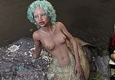 shadows 22 - mermaid gives blowjob to big cock.