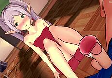 Frieren in just a towel waiting for some fun