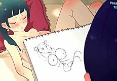 What distracts Teaser artist from Maomao’s pharmacist monologue in this 2025 hentai cartoon?