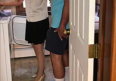 Sexy milf surrenders in laundry room