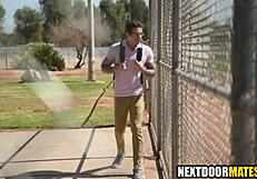 Hot guys hook up in park for gay sex