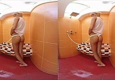 karol lilien heats up in the shower and room