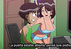 My mother-in-law catches me masturbating with my big cock.