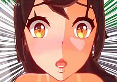3D adult movie with sound: Anime sex with cum and cock
