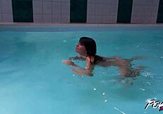 Watch the Pov Fuck with Brunette in Pool!
