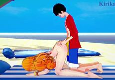 Have you seen nami, vivi, and luffy in intense creampie sex from one piece hentai?