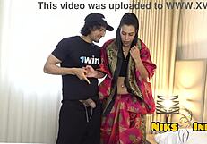 Big ass desi milf performs a striptease routine