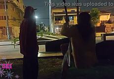 Curvy Tattooed Friends Flash Young Bodies in Public Backstage Group Fun