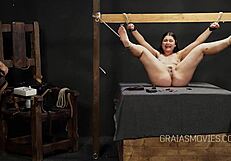 Helpless Fat Girl Whipped Hard on Bare Soles in Kinky Scene