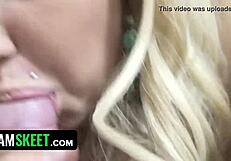 She's fresh, dirty blonde taking cum on ass