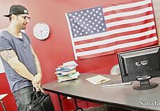 Teacher sara jay deepthroats french student!